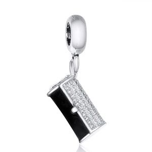1pcs Silver CZ Charm Bead